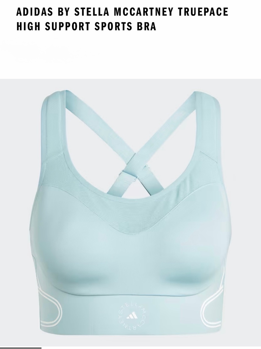 NWT Adidas by Stella McCartney Truepace High Support Sports Bra Size Extra Small
